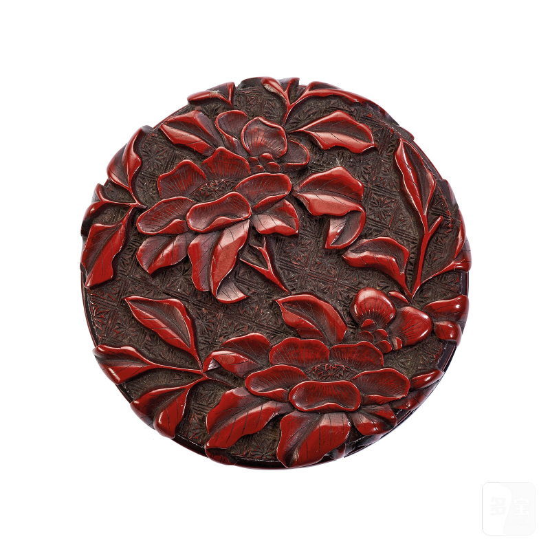 明十六世紀 剔紅高士牡丹紋雙面蓋盒  CHINA, MING DYNASTY, 16TH CENTURY - 图3